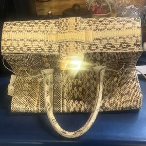 Jimmy Choo Elegant Python Snake Print Handbag with strap. New with tag.